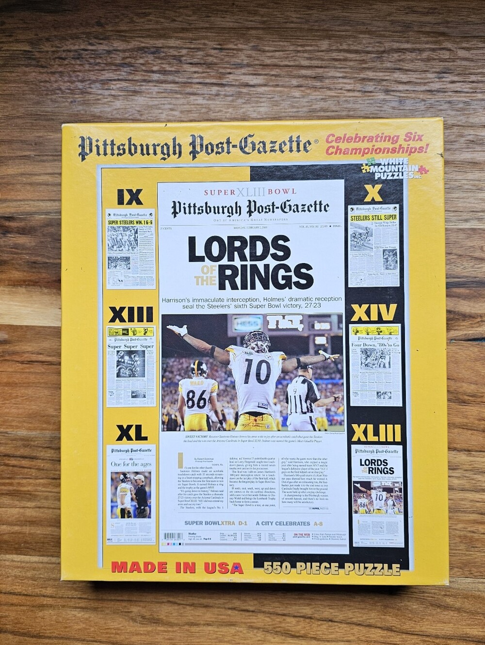 White Mountain Pittsburgh Post Gazette Lord Of The Rings Steelers 550 Pc Puzzle